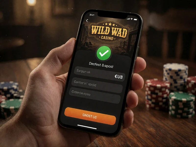 Hand h&auml;lt Smartphone mit erfolgreicher Casino-Einzahlung und gr&uuml;nem Haken im Lizaro Kassenbereich